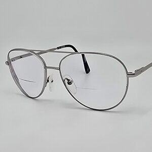 Marchon NYC M-8000 046 Silver Blue Tortoise Aviator Eyeglasses Frame 55-15-145